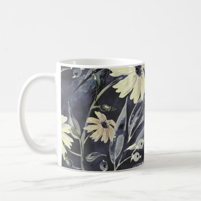 Herbstblätter, Beeren: Aquarellmuster. Kaffeetasse (Links)