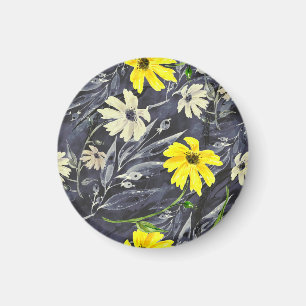 Herbstblätter, Beeren: Aquarellmuster. Magnet