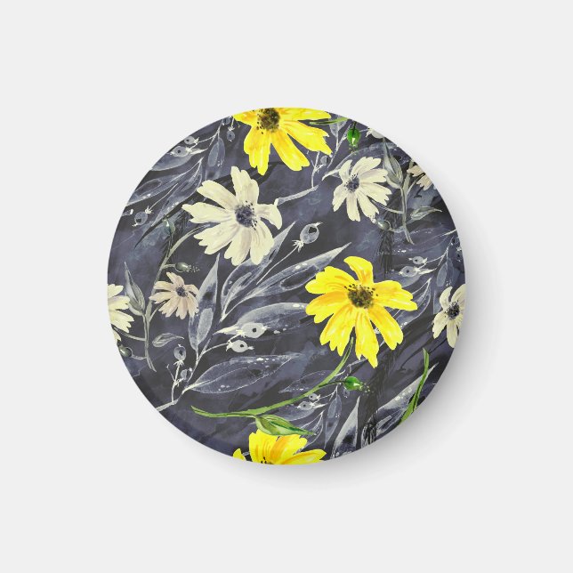 Herbstblätter, Beeren: Aquarellmuster. Magnet (Vorne)