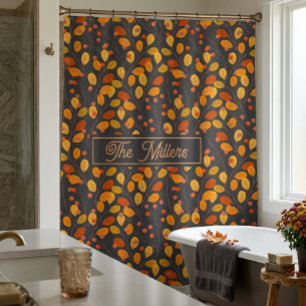 Herbstblätter & Beeren Custom Duschvorhang