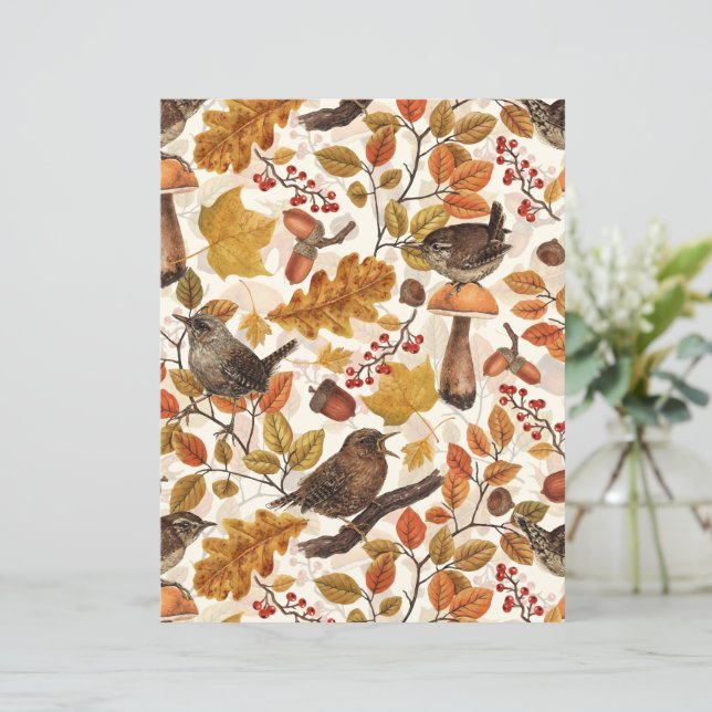 Herbstblätter, Beeren, Pilze und Früchte (Stehend Vorderseite)