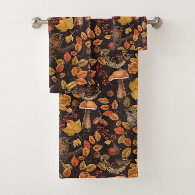 Herbstblätter, Beeren, Pilze und Früchte Badhandtuch Set (Insitu)