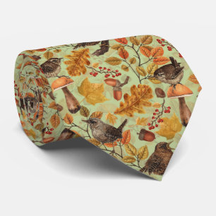 Herbstblätter, Beeren, Pilze und Früchte Krawatte