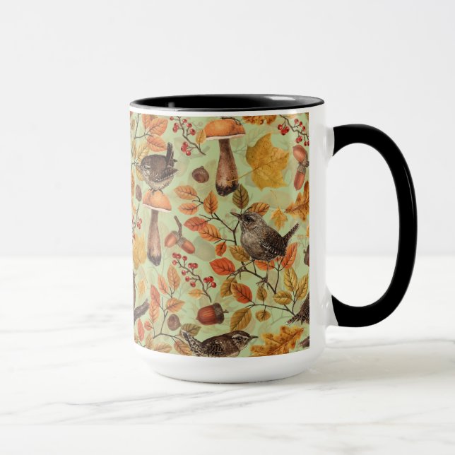 Herbstblätter, Beeren, Pilze und Früchte Tasse (Rechts)