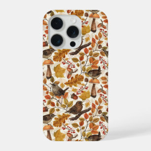 Herbstblätter, Beeren, Pilze und Zaunkönige iPhone 15 Pro Hülle