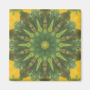 Herbstblätter - Birke abstrakter Kaleidoskop-Magne Magnet
