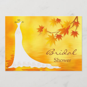 Herbstblätter, Bridal Dress Dusche Einladung