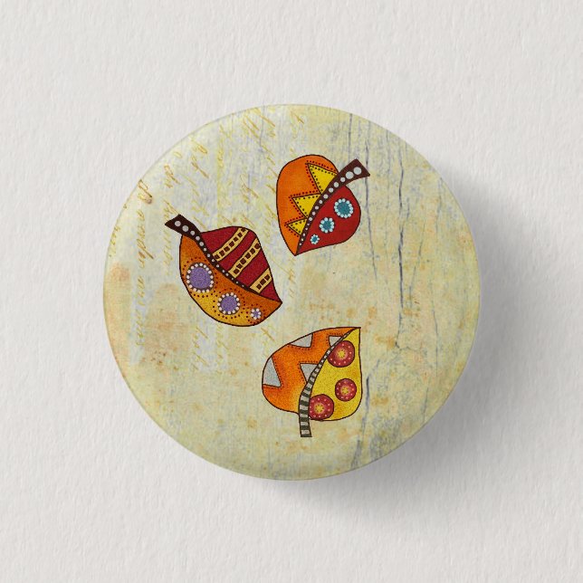 Herbstblätter Button (Vorderseite)