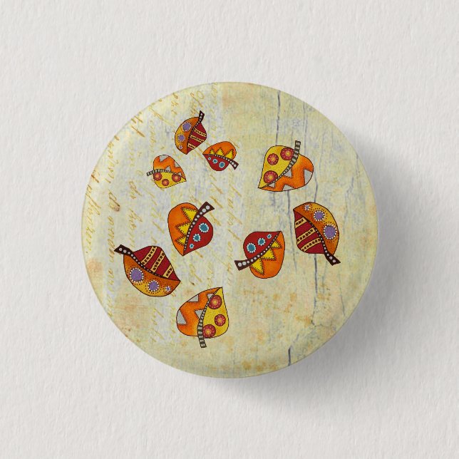 Herbstblätter Button (Vorderseite)