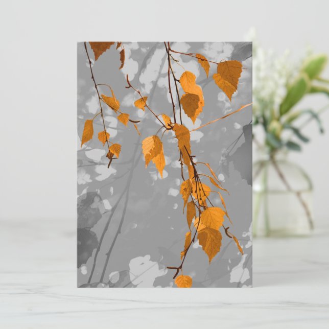 Herbstblätter Dankeskarte (Stehend Vorderseite)