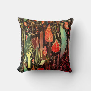 Herbstblätter: dunkles, nahtloses Muster. Kissen