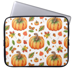 Herbstblätter, Eichen: Aquarellmuster. Laptopschutzhülle