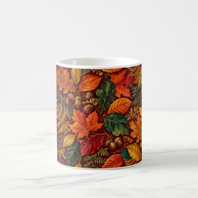 Herbstblätter Eichenblatt Botanisches Muster Tasse (Mittel)