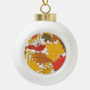 Herbstblätter, einfache, nahtlose Muster Keramik Kugel-Ornament
