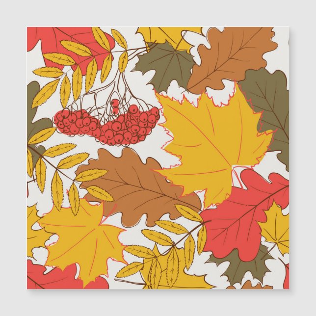 Herbstblätter, einfache, nahtlose Muster Magnetkarte (Vorderseite)