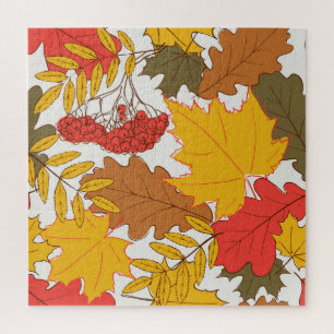 Herbstblätter, einfache, nahtlose Muster Puzzle