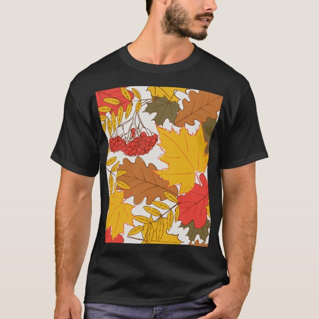 Herbstblätter, einfache, nahtlose Muster T-Shirt (Vorderseite)