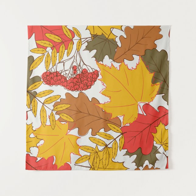 Herbstblätter, einfache, nahtlose Muster Wandteppich (Vorderseite)