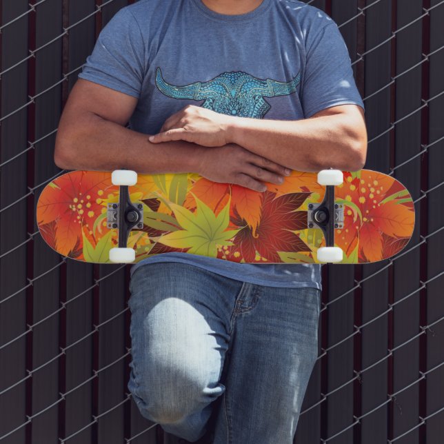 Herbstblätter-Erntedank-Bandana Skateboard (Außenbereich 2)