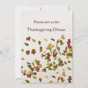HERBSTBLÄTTER Erntedankfest Dinnerparty Gold Einladung