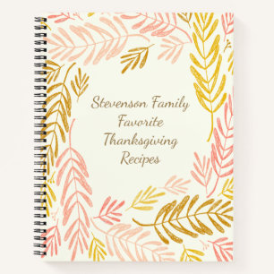 Herbstblätter Familienname Erntedank-Rezept Notizbuch
