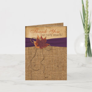 Herbstblätter, FAUX-Burlap-FOTO-Dankeschönkarte Dankeskarte