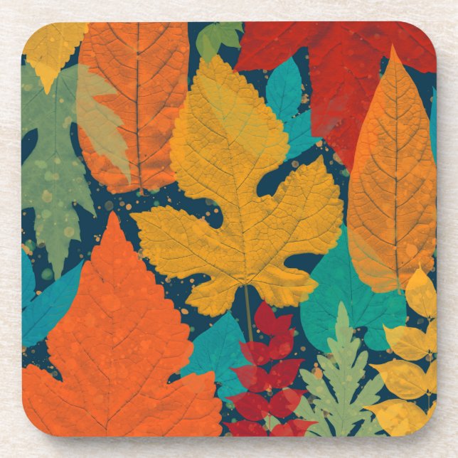 Herbstblätter Getränkeuntersetzer (Vorderseite)