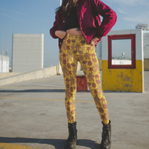 Herbstblätter Helles Muster Vintage-Stil Leggings