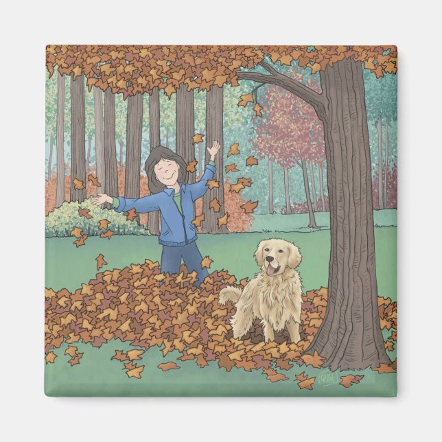 Herbstblätter - Herbst Erinnerungen Magnet (Vorne)