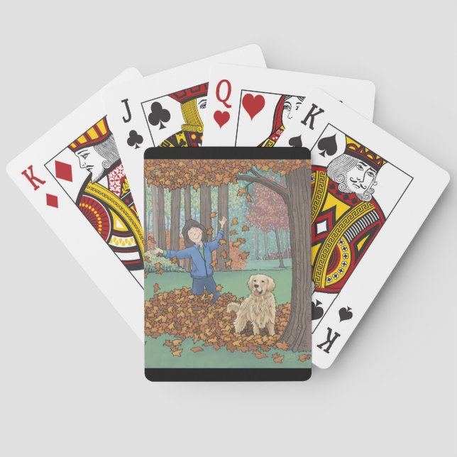 Herbstblätter - Herbst Erinnerungen Spielkarten (Rückseite)