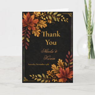 Herbstblätter Hochzeit Dankeskarte