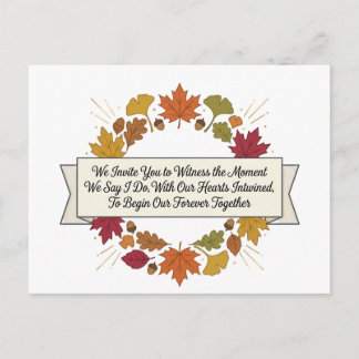 Herbstblätter Hochzeitseinladung Ankündigungspostkarte