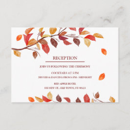 Herbstblätter Hochzeitsempfangskarten Begleitkarte