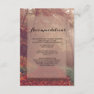Herbstblätter Hochzeitsunterkünfte Begleitkarte