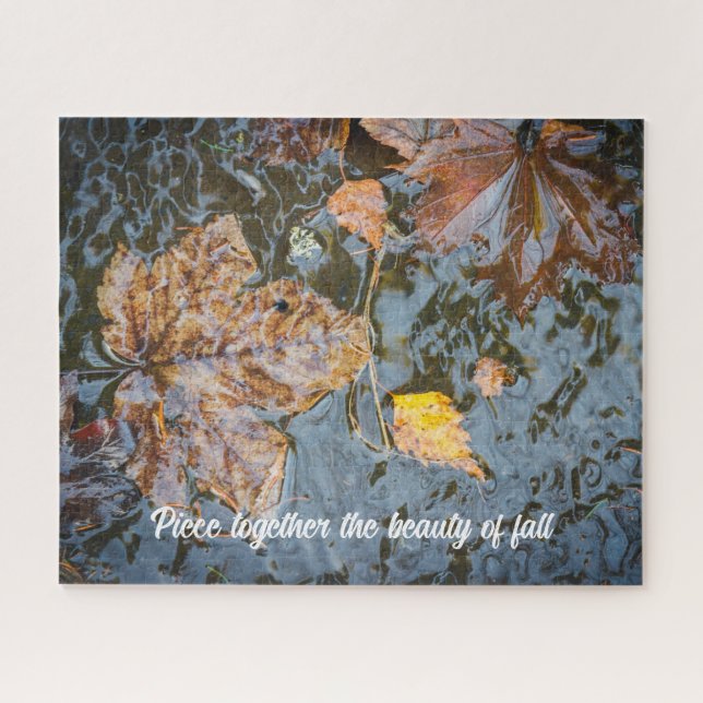 Herbstblätter im Waldbachposter Puzzle (Horizontal)