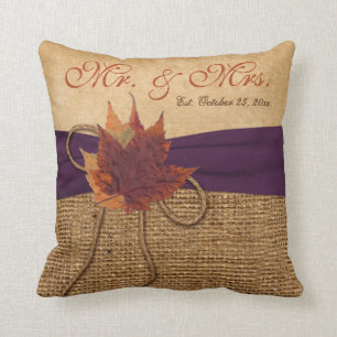 Herbstblätter, IMITATE Burlap Wedlow Pillow Kissen
