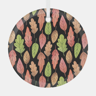 Herbstblätter in Aquarellfarben: nahtloses Muster Ornament Aus Glas