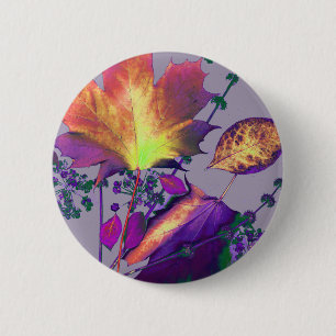 Herbstblätter in Flieder Button