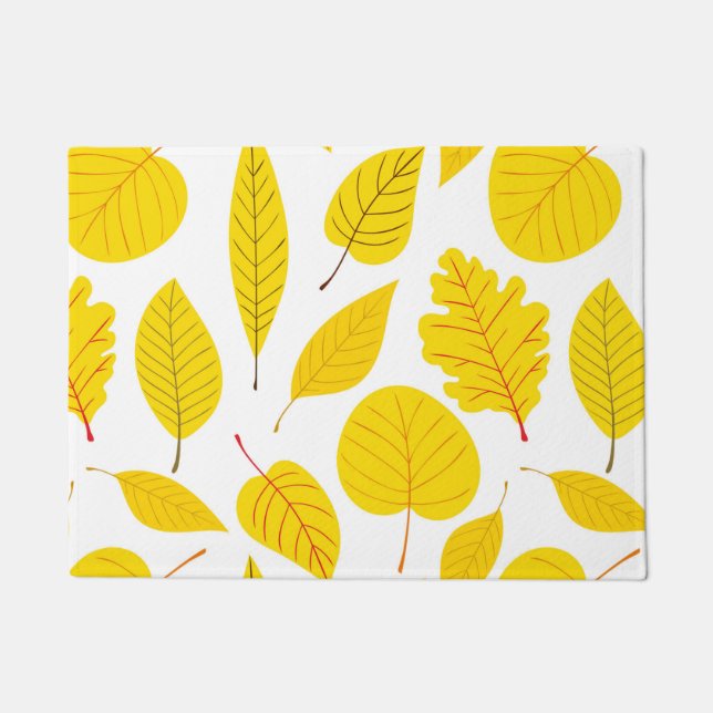 Herbstblätter in Gelb Fußmatte (Vorderseite)