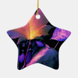 Herbstblätter in Neon Keramikornament
