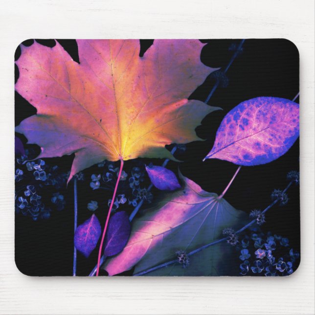 Herbstblätter in Neon Mousepad (Vorne)