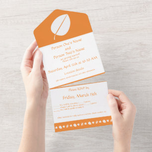 Herbstblätter in Orange All-in-One-Einladung All In One Einladung