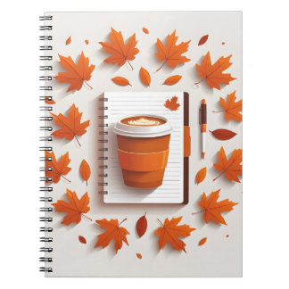 Herbstblätter & Kaffee Spiralblock Notizblock