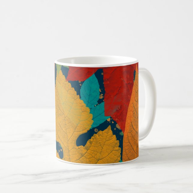 Herbstblätter Kaffeetasse (VorderseiteRechts)