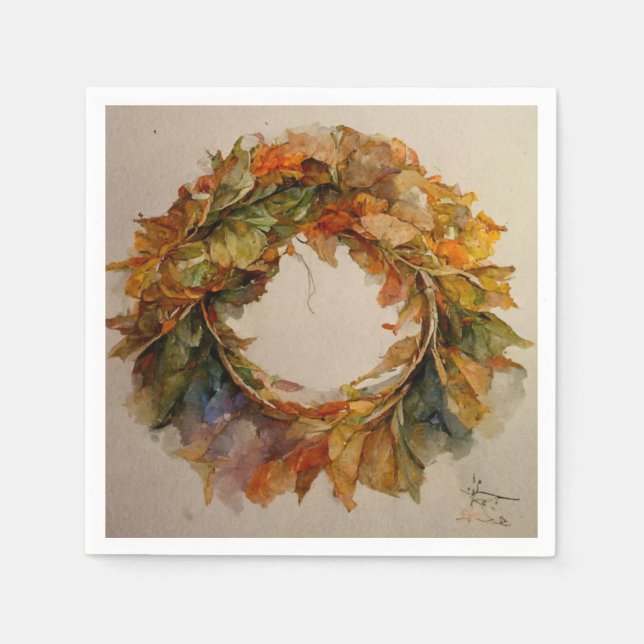 Herbstblätter klassisch serviette (Vorderseite)