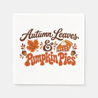 Herbstblätter Kürbiskuchen Herbst Serviette