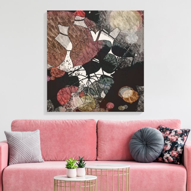 Herbstblätter Moderne Kunst Leinwanddruck (Insitu (Wohnzimmer))