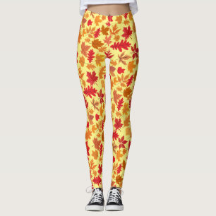 Herbstblätter Muster 02 L Gelbe BG Leggings