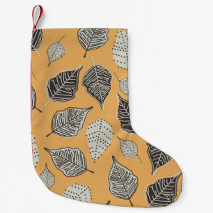 Herbstblätter, nahtlos Vintages Muster. Kleiner Weihnachtsstrumpf