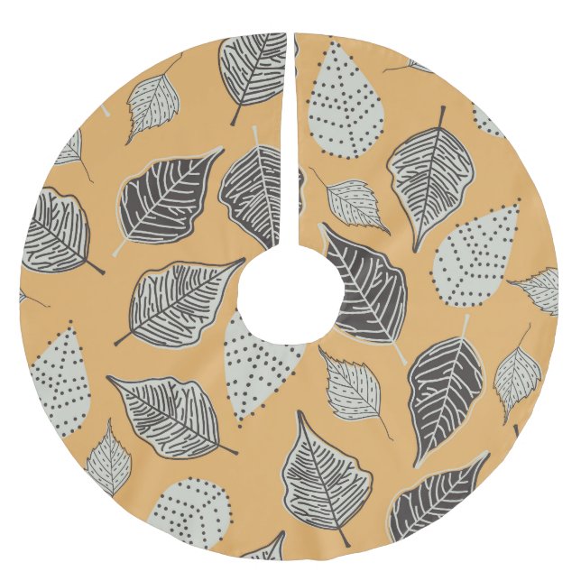 Herbstblätter, nahtlos Vintages Muster. Polyester Weihnachtsbaumdecke (Vorderseite)